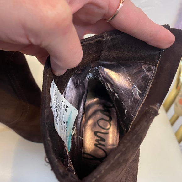 Sam Edelman {7} 'Maddie' Dark Brown Suede Zip Up Ankle Booties - Picture 11 of 11